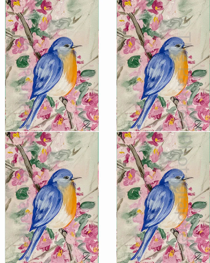 Bluebird Delight 3x5 - Connie's Rice Paper