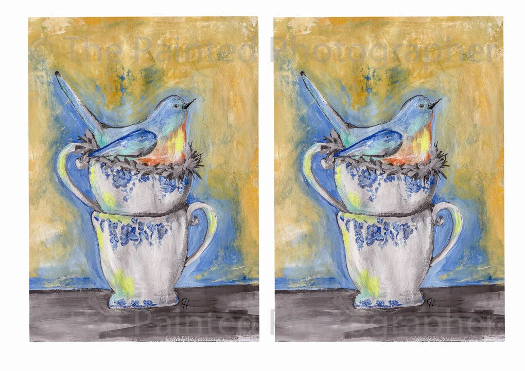 Bluebird Nesting 5 x 7 - Connie's Rice Paper