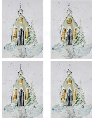 Lil' White Church 3.5 x 5 - Connie's Rice Paper