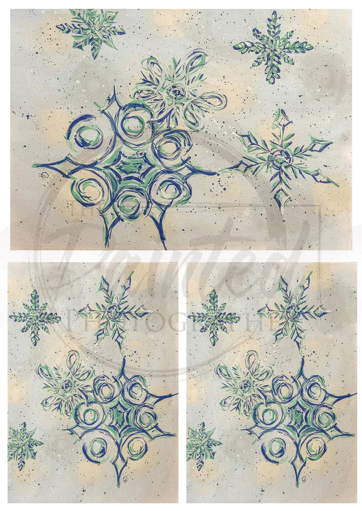 Snowflake Background Multiple - Connie's Rice Paper